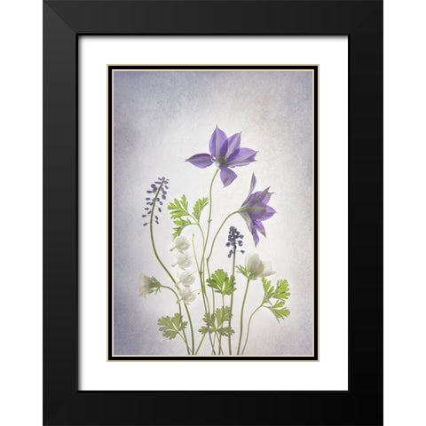 Spring Black Modern Wood Framed Art Print with Double Matting by L., Binbin