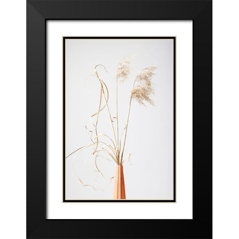 Dried Grass Terracotta Black Modern Wood Framed Art Print with Double Matting by 1x Studio III
