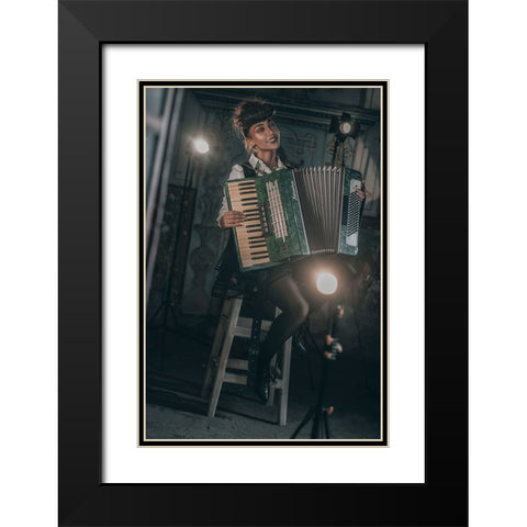 Moulin Rouge! Black Modern Wood Framed Art Print with Double Matting by Behzadi, Amir