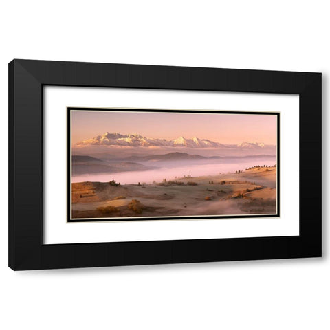 Fog Tatra Black Modern Wood Framed Art Print with Double Matting by Mierzejewski, Krzysztof