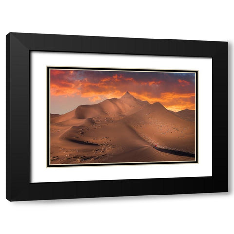 Exploring The Desert Black Modern Wood Framed Art Print with Double Matting by Simoon