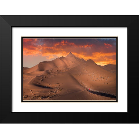 Exploring The Desert Black Modern Wood Framed Art Print with Double Matting by Simoon