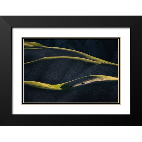 HerdsmanS Life Black Modern Wood Framed Art Print with Double Matting by Liao, Yuhan