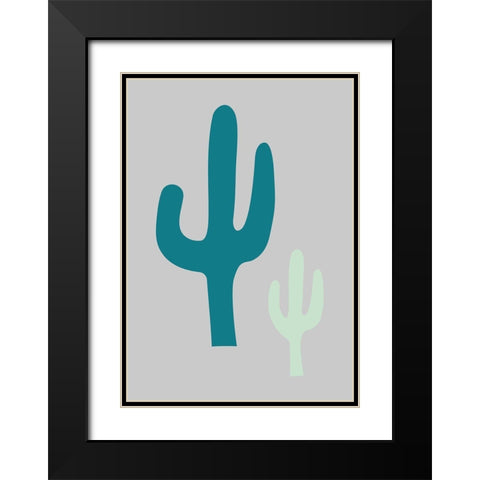 Cactus Grey Black Modern Wood Framed Art Print with Double Matting by 1x Studio II