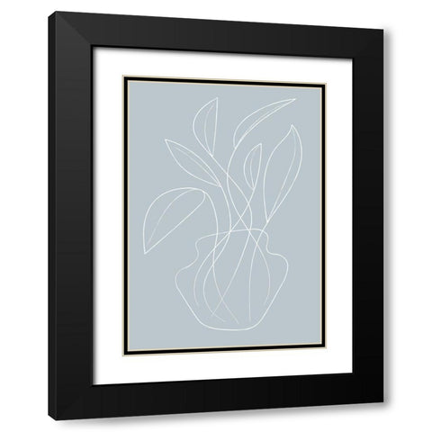 Vase Lines Black Modern Wood Framed Art Print with Double Matting by 1x Studio II