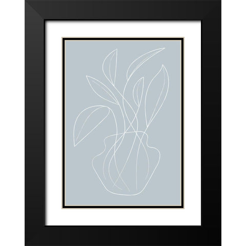 Vase Lines Black Modern Wood Framed Art Print with Double Matting by 1x Studio II