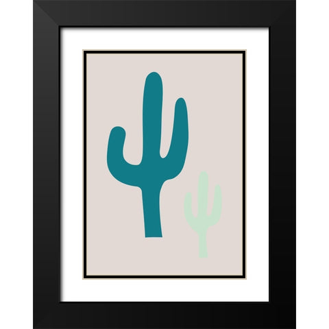 Cactus Beige Black Modern Wood Framed Art Print with Double Matting by 1x Studio II