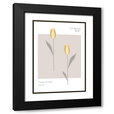Tulips Studio Bac Black Modern Wood Framed Art Print with Double Matting by 1x Studio II