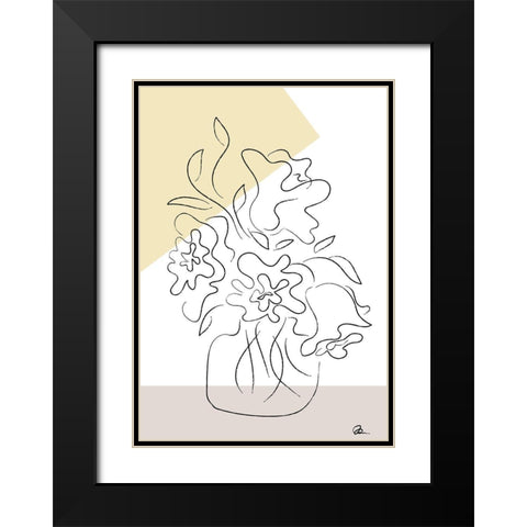 Flower Bouquet Modern Black Modern Wood Framed Art Print with Double Matting by 1x Studio II