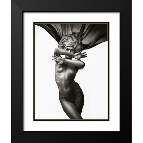 Thorn. Series Flowers Black Modern Wood Framed Art Print with Double Matting by Nazarov, Mark