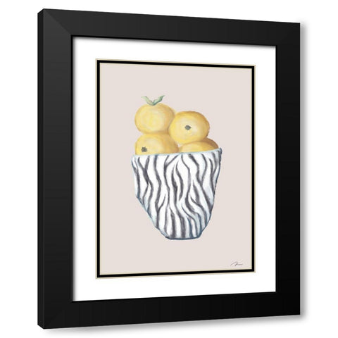 Zebra Bowl Black Modern Wood Framed Art Print with Double Matting by 1x Studio II