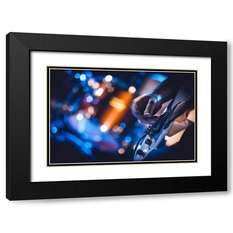 Music Black Modern Wood Framed Art Print with Double Matting by Ajkabajka