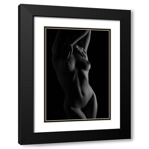Body Language Black Modern Wood Framed Art Print with Double Matting by Franke, Ruth