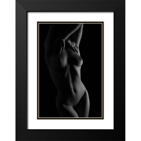 Body Language Black Modern Wood Framed Art Print with Double Matting by Franke, Ruth