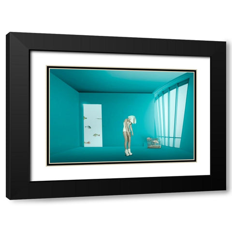 Caging Black Modern Wood Framed Art Print with Double Matting by von Diepenbroek, Christine