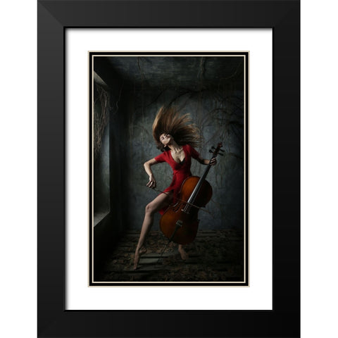 The Rhythm Of Sadness Black Modern Wood Framed Art Print with Double Matting by Kisworo, Sebastian