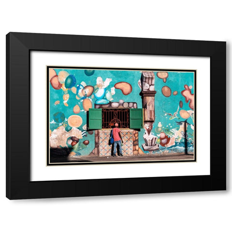 Getting Something To Drink Black Modern Wood Framed Art Print with Double Matting by Bauer, Andreas