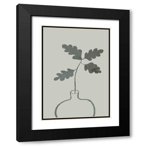 Green Oak Plant Black Modern Wood Framed Art Print with Double Matting by 1x Studio