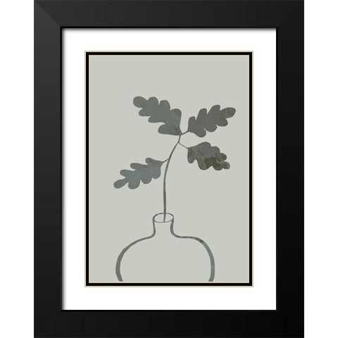 Green Oak Plant Black Modern Wood Framed Art Print with Double Matting by 1x Studio
