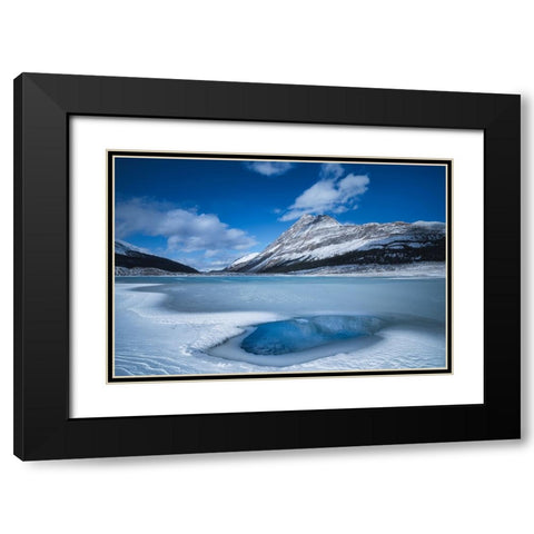 Ice Lake Time Black Modern Wood Framed Art Print with Double Matting by Li, Yongnan