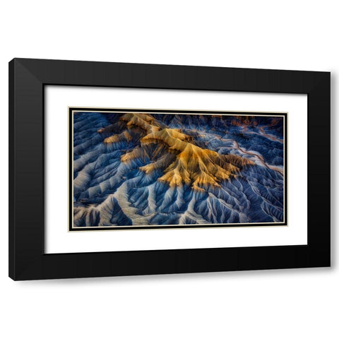 Badlands Black Modern Wood Framed Art Print with Double Matting by Zheng, Michael