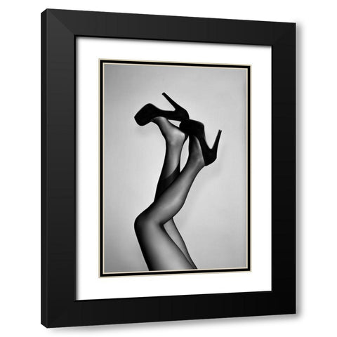 Velvet Pumps Black Modern Wood Framed Art Print with Double Matting by 1x Studio III