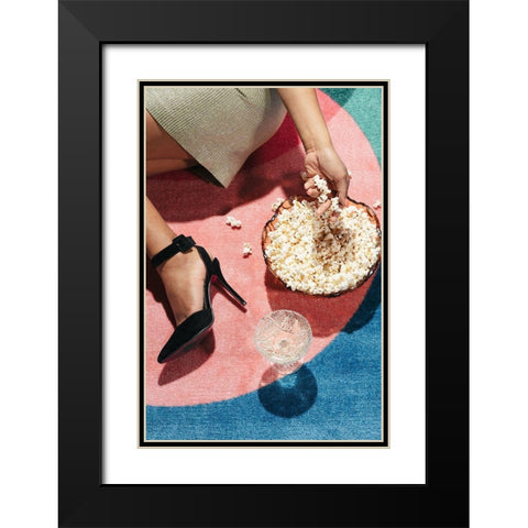 Movie Night #01 Black Modern Wood Framed Art Print with Double Matting by 1x Studio III
