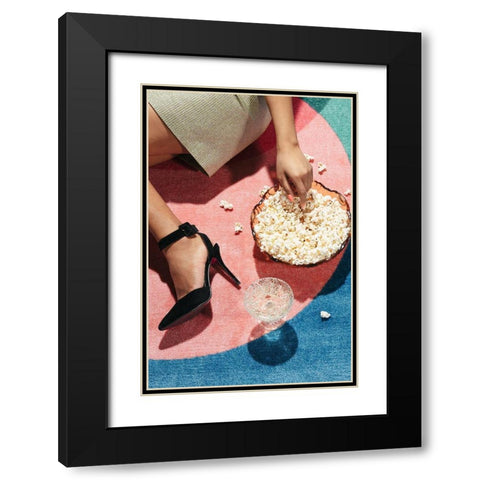 Movie Night #02 Black Modern Wood Framed Art Print with Double Matting by 1x Studio III