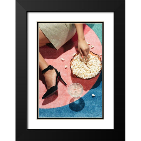 Movie Night #02 Black Modern Wood Framed Art Print with Double Matting by 1x Studio III