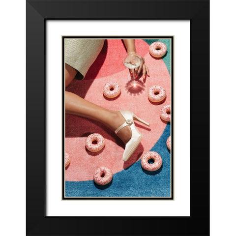 Pink Picnic #02 Black Modern Wood Framed Art Print with Double Matting by 1x Studio III