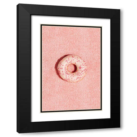 Pink Doughnut Black Modern Wood Framed Art Print with Double Matting by 1x Studio III