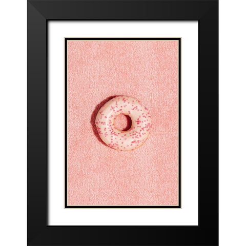 Pink Doughnut Black Modern Wood Framed Art Print with Double Matting by 1x Studio III