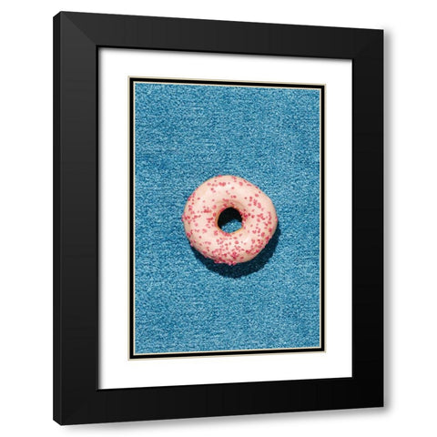 Blue Doughnut Black Modern Wood Framed Art Print with Double Matting by 1x Studio III