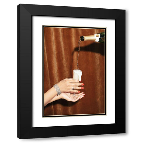 Celebration 01 Black Modern Wood Framed Art Print with Double Matting by 1x Studio III