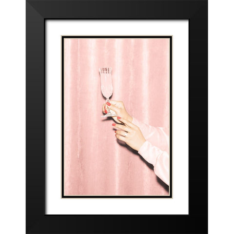 Heres To Pink 03 Black Modern Wood Framed Art Print with Double Matting by 1x Studio III