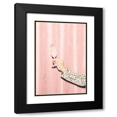 Heres To Pink 04 Black Modern Wood Framed Art Print with Double Matting by 1x Studio III