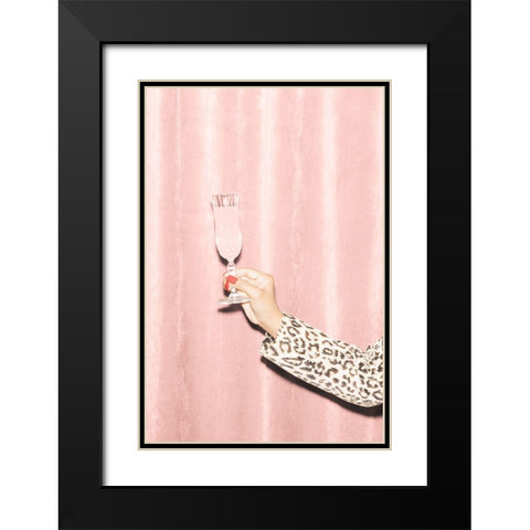Heres To Pink 04 Black Modern Wood Framed Art Print with Double Matting by 1x Studio III