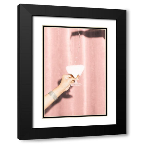 Heres To Pink 04 Black Modern Wood Framed Art Print with Double Matting by 1x Studio III