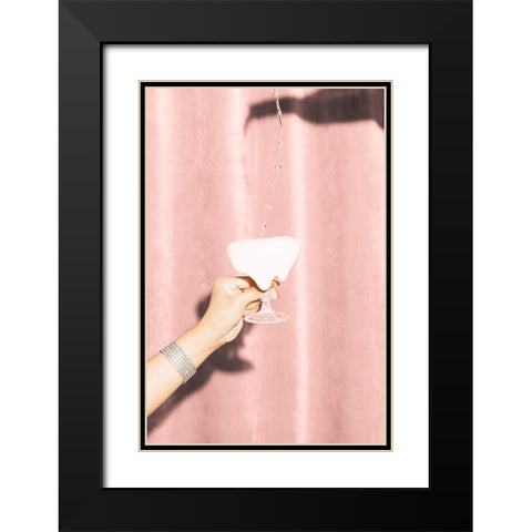 Heres To Pink 04 Black Modern Wood Framed Art Print with Double Matting by 1x Studio III