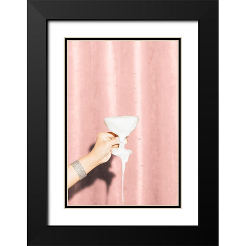 Heres To Pink 05 Black Modern Wood Framed Art Print with Double Matting by 1x Studio III