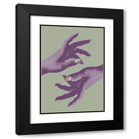 Reaching No 01 Black Modern Wood Framed Art Print with Double Matting by 1x Studio III