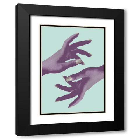 Reaching No 02 Black Modern Wood Framed Art Print with Double Matting by 1x Studio III