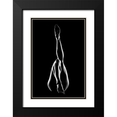 Lines Black Modern Wood Framed Art Print with Double Matting by Golob, Gorazd