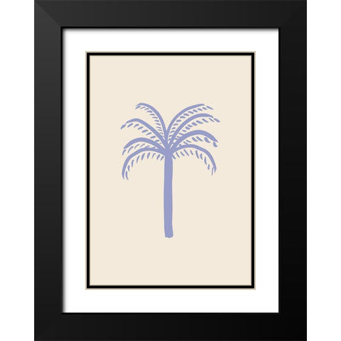 Lilac Palm Black Modern Wood Framed Art Print with Double Matting by 1x Studio