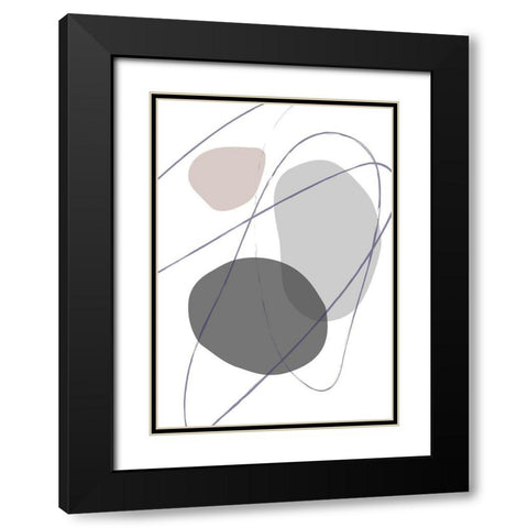 New Shapes Beige No 2 Black Modern Wood Framed Art Print with Double Matting by 1x Studio