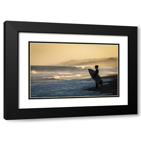 Waiting For The Moment Black Modern Wood Framed Art Print with Double Matting by Chen, William
