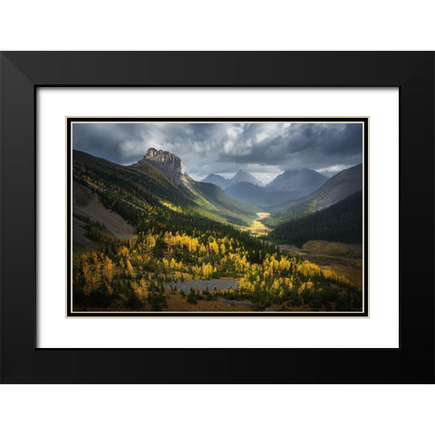 Fall Of Smutwood Valley Black Modern Wood Framed Art Print with Double Matting by Li, Yongnan