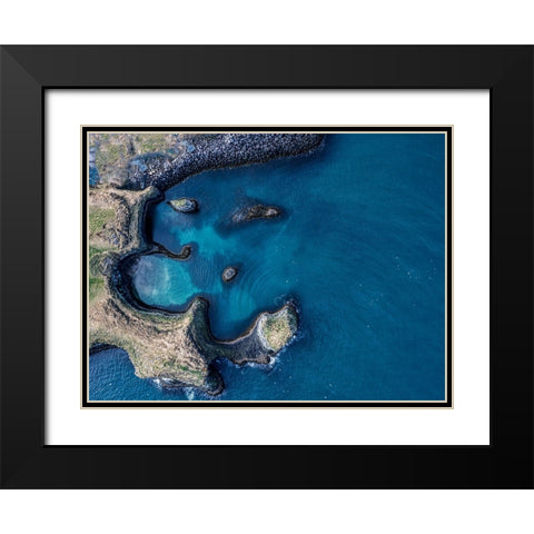 Fishing Dock Bay Black Modern Wood Framed Art Print with Double Matting by Zhang, Dennis