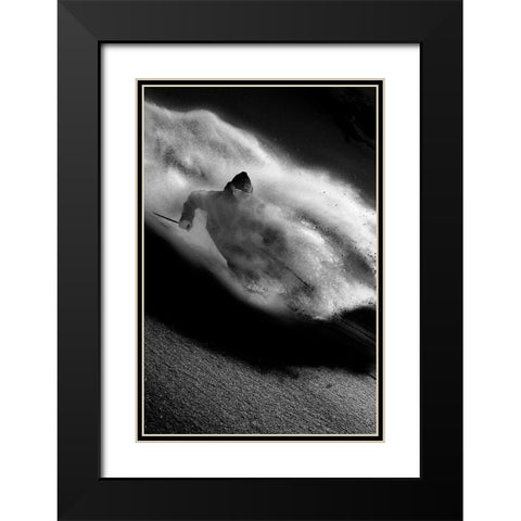 Riding Black Modern Wood Framed Art Print with Double Matting by Shu, Tristan