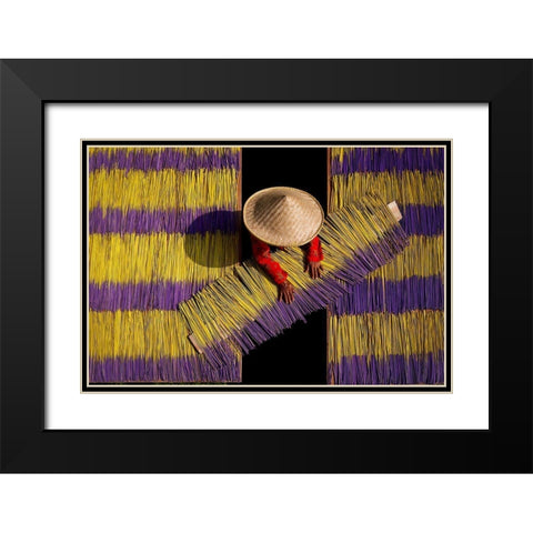 Drying Incenses Black Modern Wood Framed Art Print with Double Matting by Herliyanto, Gatot